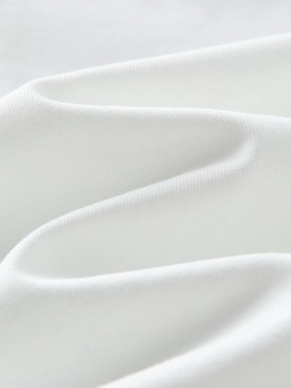 Damen T-Shirt mit V- und U-Ausschnitt, hoher Stretch und strukturierten Schultern – elastische Baumwolle im Y2K-Stil für den Sommer.