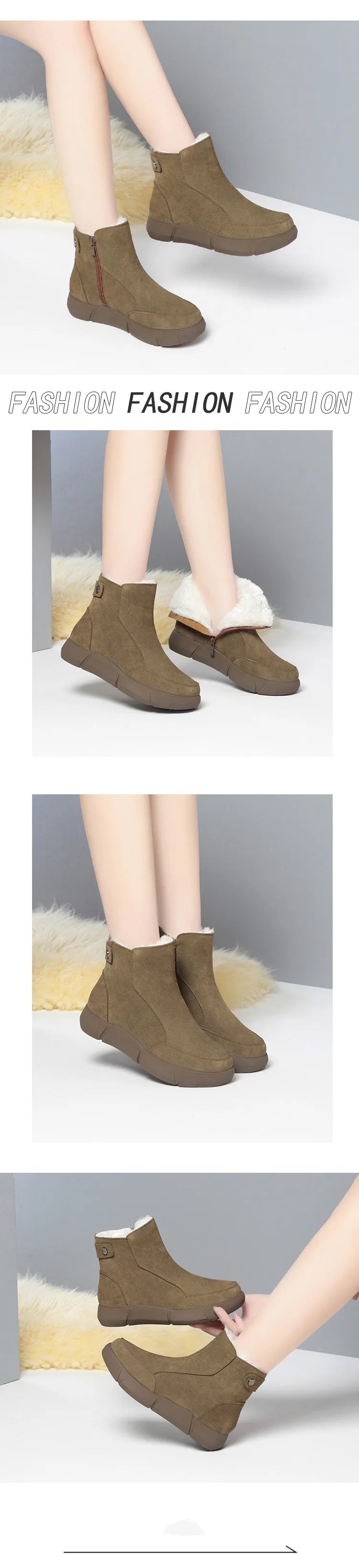 AIYUQI Snow Boot Women 2025 Winter New Suede Genuine Leather Women Short Boots Natural Wool Warm Non-slip Women's Ankle Boots