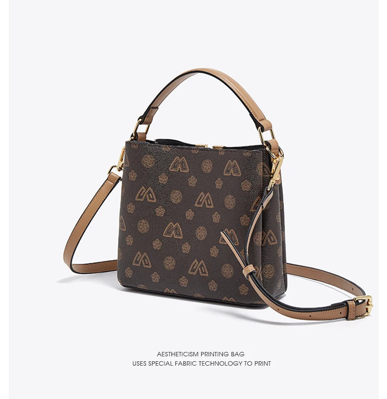 Damen Handtasche im Retro-Stil mit kleinem Bucket Bag