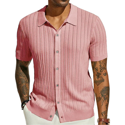 Herren Kurzarmshirt mit Dreiviertelärmeln im koreanischen Stil – elegantes, leichtes Sommer-Oberteil aus Eisseide