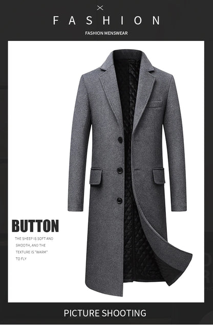 Hochwertiger Wollmantel für Herren – Boutique-Design