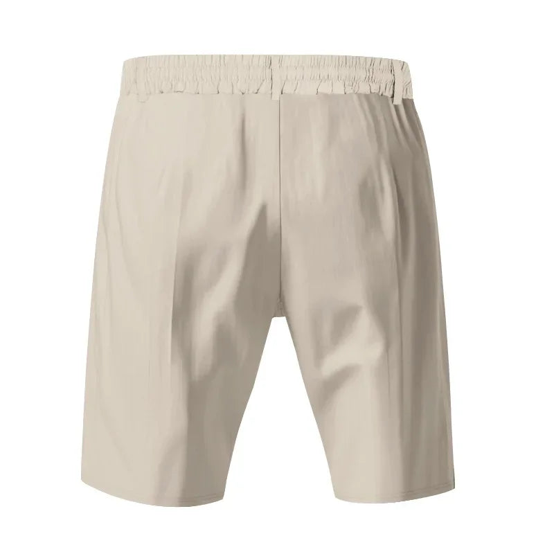 Graue Herren-Fitness-Shorts für Sommer und Training – Bequeme, elastische Dreipunkt-Hose für Laufen und Freizeit
