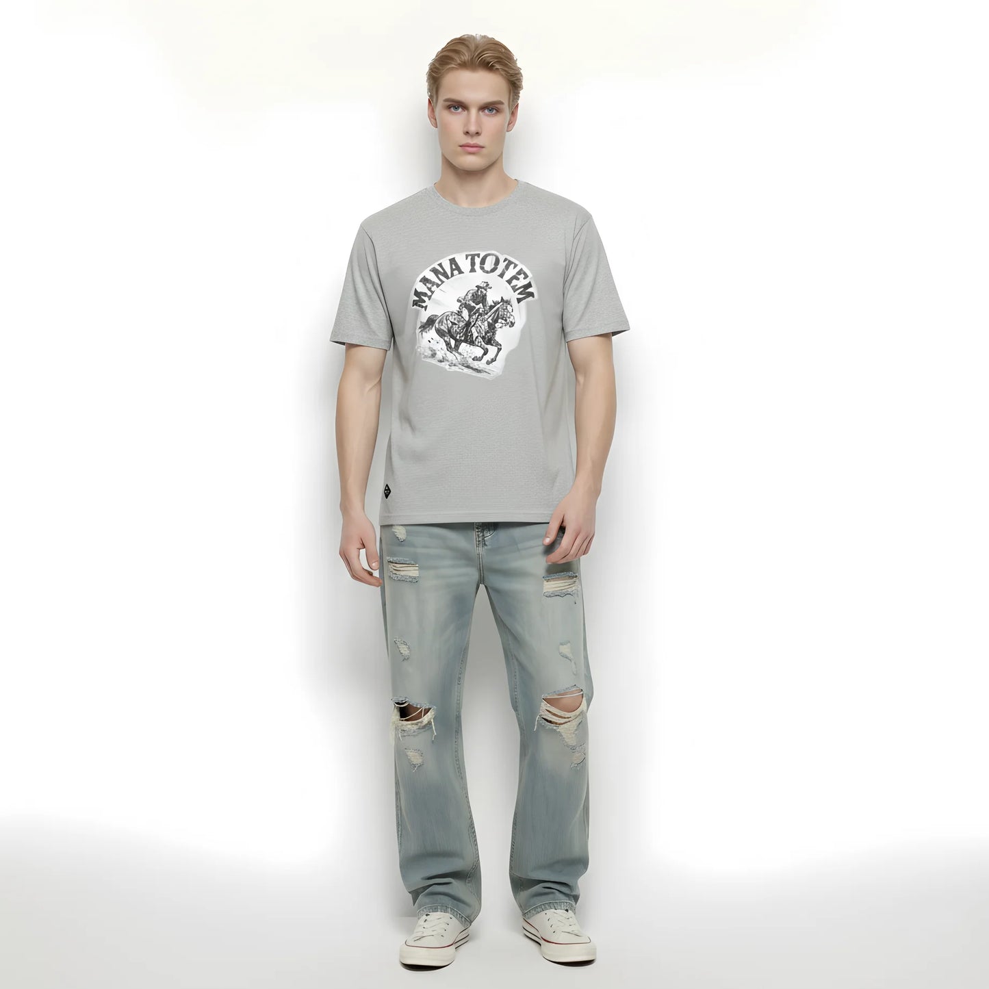 Herren T-Shirt Race Motiv Atmungsaktiv 100% Baumwolle Slim