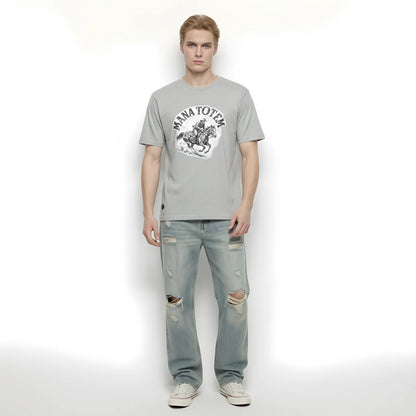 Herren T-Shirt Race Motiv Atmungsaktiv 100% Baumwolle Slim