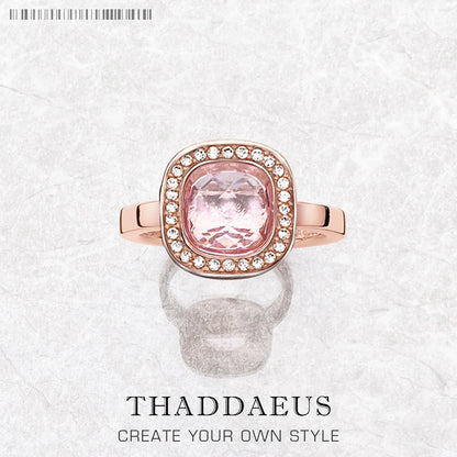 Damen-Ring Rose Gold rosa Zirkonia Frühling aus Sterlingsilber