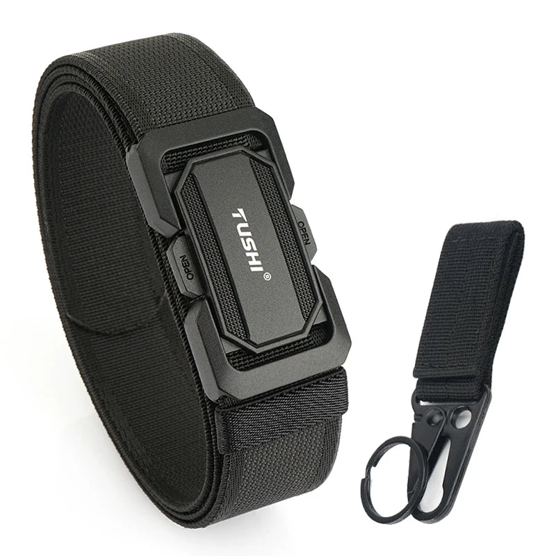 Herren-Gürtel aus Nylon mit Schnellverschluss, elastisch und verstellbar, robuster Outdoor-Alltagsbegleiter