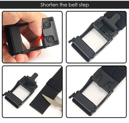 Herren-Gürtel aus Nylon 3,8 cm Breite verstellbar mit automatischer Schnalle für Alltag und Abenteuer