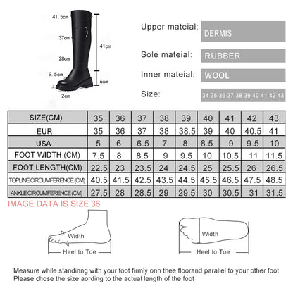 AIYUQI Women's Over The Knee Boots 2025 New Genuine Leather Winter Boots Women Wool Heel Platform Women's Boots