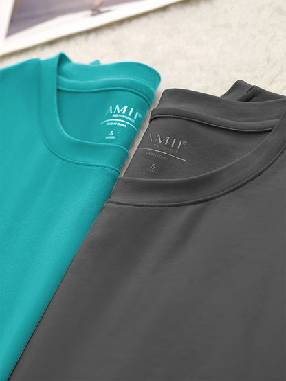 Damen T-Shirt im minimalistischen Stil mit lässigem O-Ausschnitt und kurzen Ärmeln