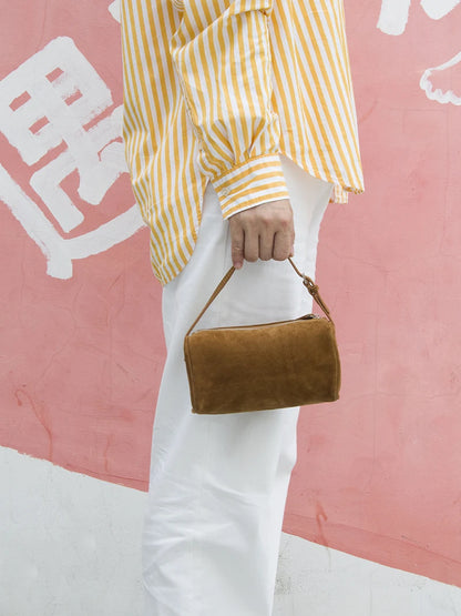 First Layer Wildleder-Handtasche Damen | Mini-Quadrat-Form