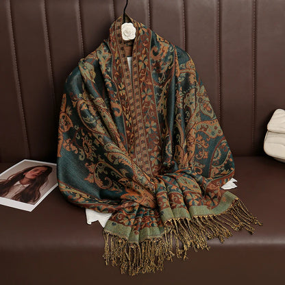 Damen Winterschal Kaschmir Pashmina Luxus Druck warm Stolen Foulard Baumwolle
