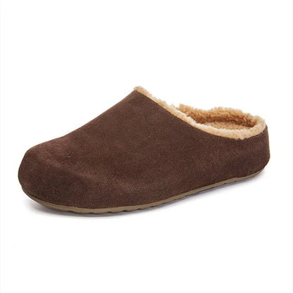 AIYUQI Hausschuhe Weiblichen Echten Leder 2024 Neue Slip-on Winter Hausschuhe Damen Casual Fleece Trend Hausschuhe Schuhe Frauen