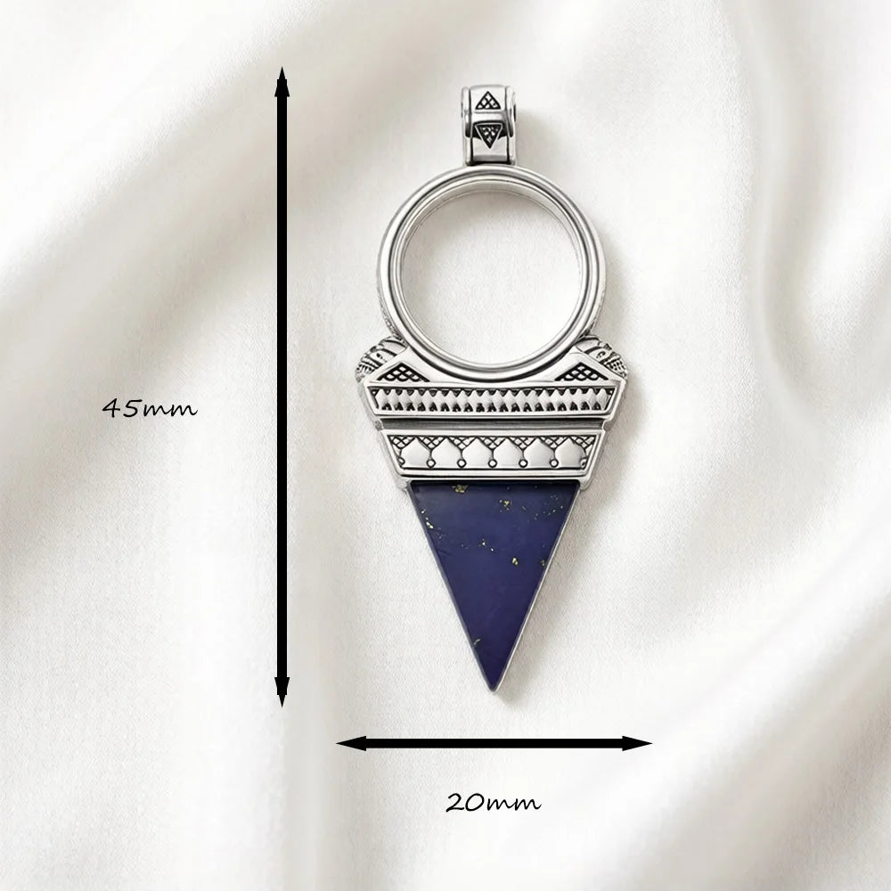 Damen-Charm-Anhänger Lucky Dreieck blau mystisch aus Sterlingsilber