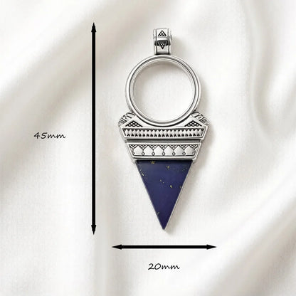 Damen-Charm-Anhänger Lucky Dreieck blau mystisch aus Sterlingsilber