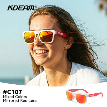 Sonnenbrille polarisiert bunt Outdoor Wandern Reißverschlussetui Unisex