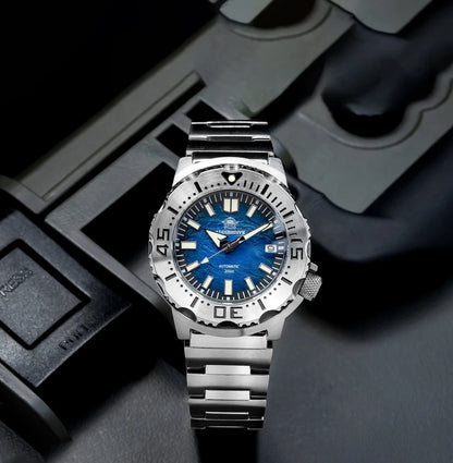Herren-Taucheruhr mit Surf-Blue-Zifferblatt und NH35-Automatikwerk