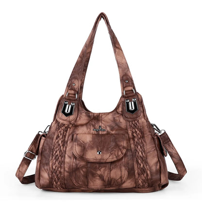 Damen-Schultertasche aus PU-Leder Große Kapazität Viel Stauraum Alltagsbegleiter Modernes Design und Praktisch