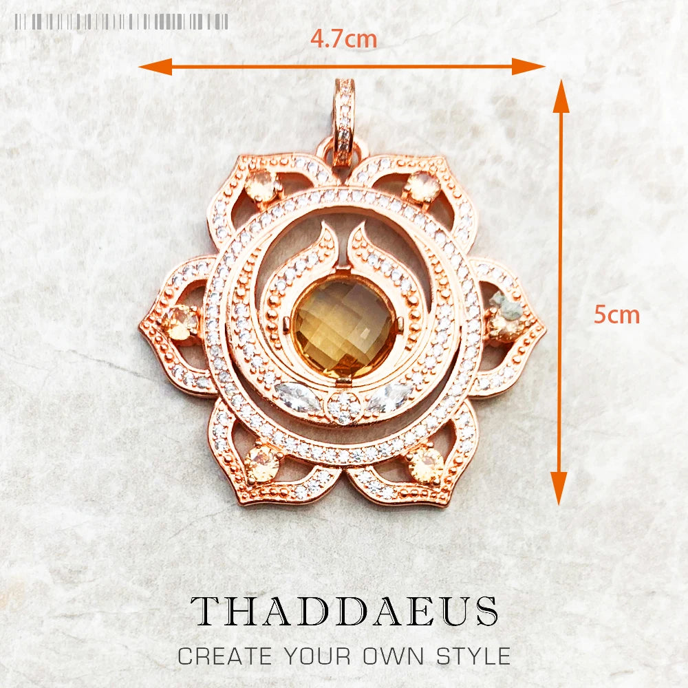 Damen-Anhänger Hand Fatima Chakra Lotus Bohemia aus Sterlingsilber