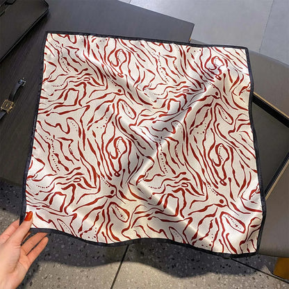 Damen Seidenschal 53cm quadratisch Blumenprint Luxus Hijab Bandana G