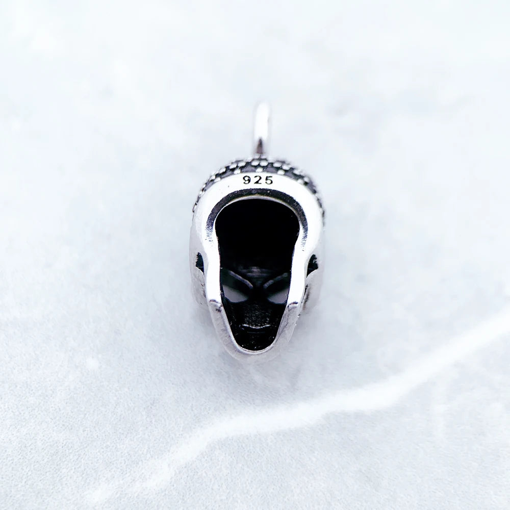 Damen-Charm-Anhänger Totenkopf Skelett Rebel aus Sterlingsilber