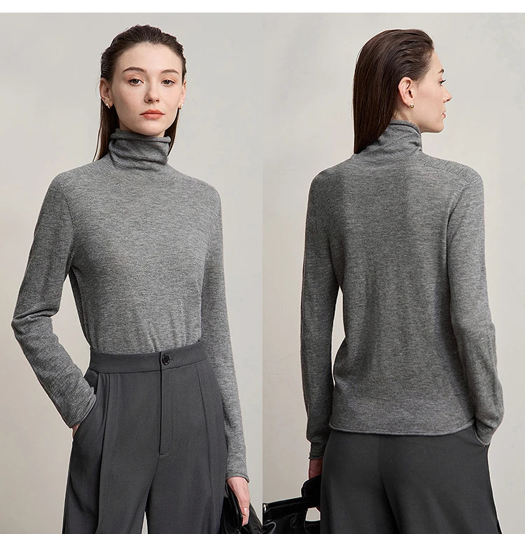Damen V-Ausschnitt Pullover 100 % Wolle Basic Herbst-Winter