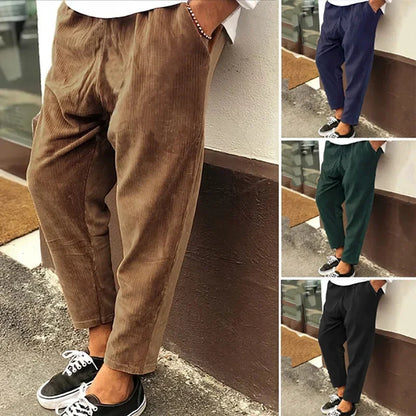 Leichte Herren-Eis-Seidenhose mit elastischem Bund – lockere, gerade Freizeithose für Sport und Alltag
