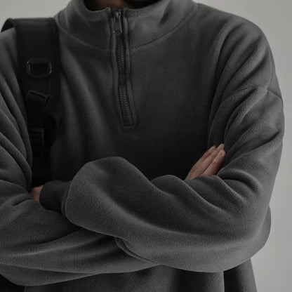 Herren Sweatshirt aus Polar Fleece im Y2K Vintage Stil mit Rollkragen