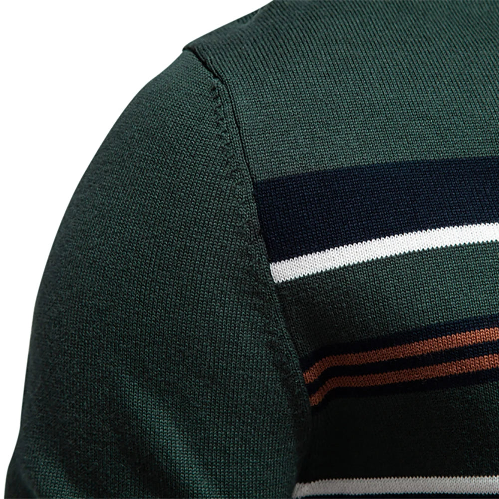 Herren Pullover aus Baumwolle mit Stehkragen für lässige Business-Looks