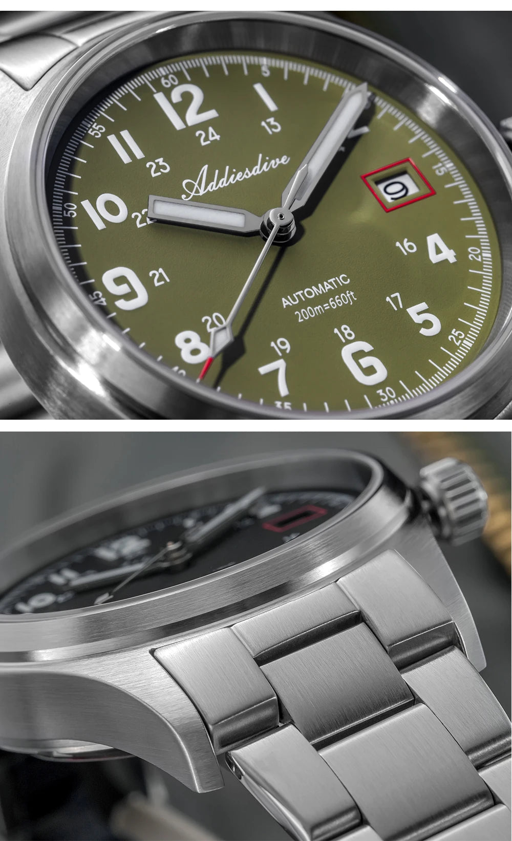 Herren-Vintage-Automatikuhr mit Saphirglas und NH35A-Werk