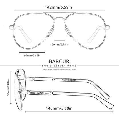 Sonnenbrille Pilot Edelstahl polarisiert Spiegel UV400 Herren C
