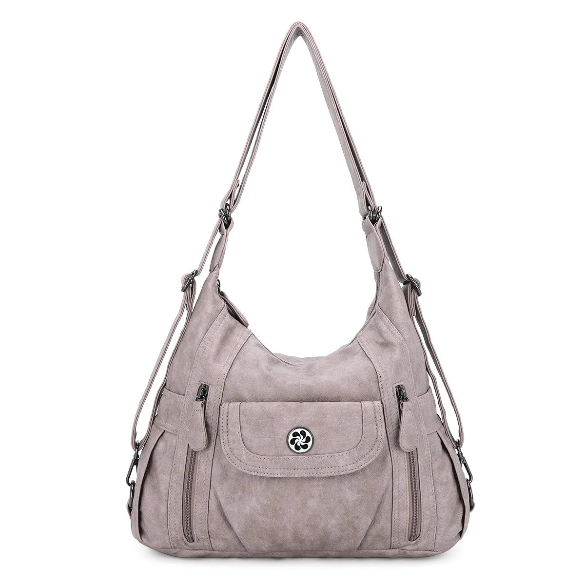 Damen-Schultertasche aus PU-Leder mit Mehrfachfächern, Handyfach und Geldbörse, Alltagstauglich