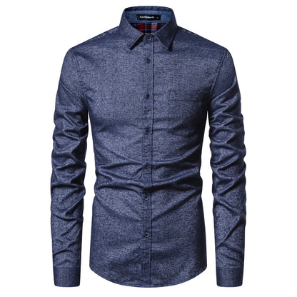 Herren Langarm Hohe qualität Designer Shirt Front Patch Brust Tasche Schlanke Taste-down Kragen Dicke Arbeit Shirts männer Kleidung