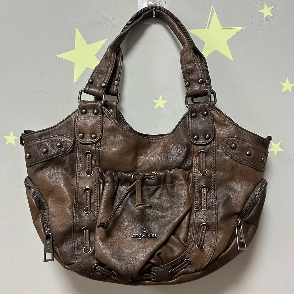 Damen-Schultertasche Großes Fassungsvermögen Mit Reißverschluss Und Mehreren Innenfächern