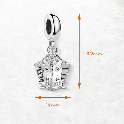 Damen-Anhänger Sterlingsilber mit Ganesh-Motiv, Maße 30mm Höhe und 14mm Breite