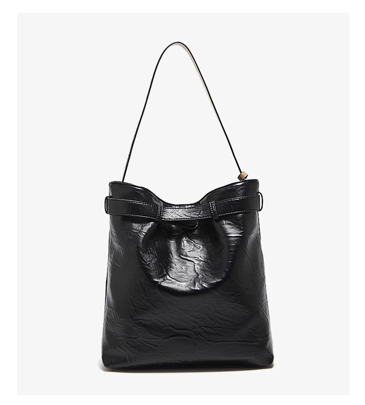 Damen Schultertasche Vintage Split-Leder mit großer Kapazität