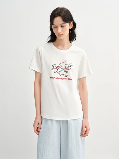 Damen T-Shirt mit V- und U-Ausschnitt, hoher Stretch und strukturierten Schultern – elastische Baumwolle im Y2K-Stil für den Sommer.