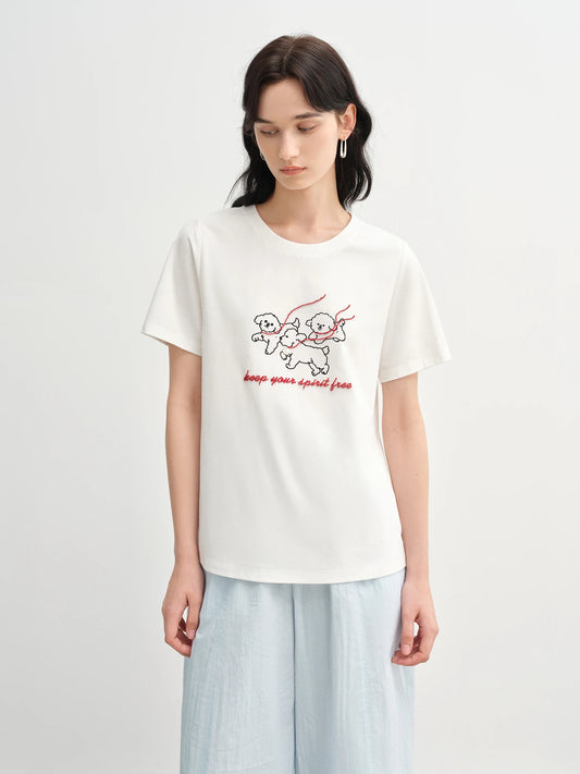 Damen T-Shirt mit hohem Stretch, strukturierten Schultern und V-U-Ausschnitt – lässiges Sommerdesign aus elastischer Baumwolle im Y2K-Stil