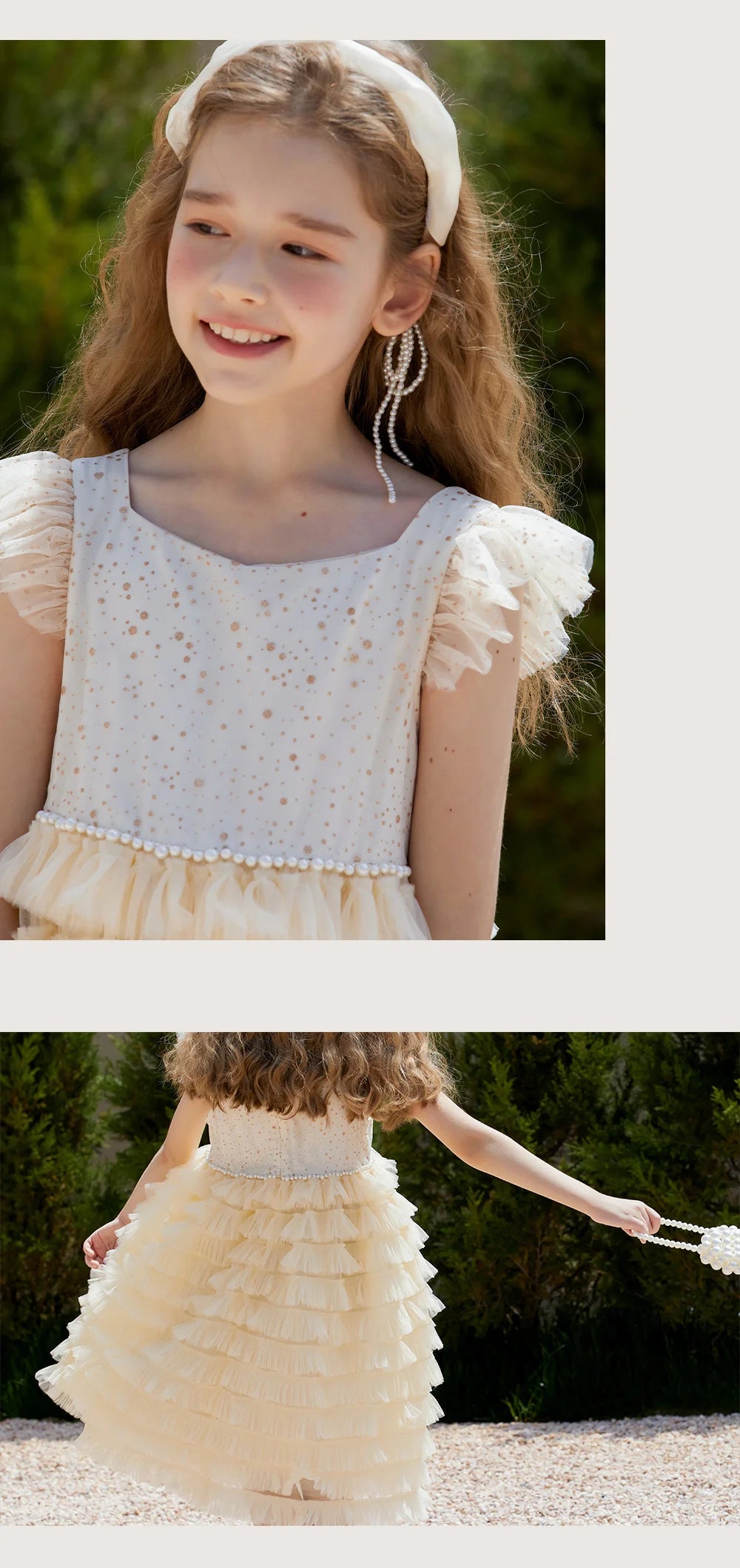 Ärmelloses Sommer-Prinzessinnenkleid für Mädchen mit Pailletten und Tüll – ideal als Blumenmädchenkleid