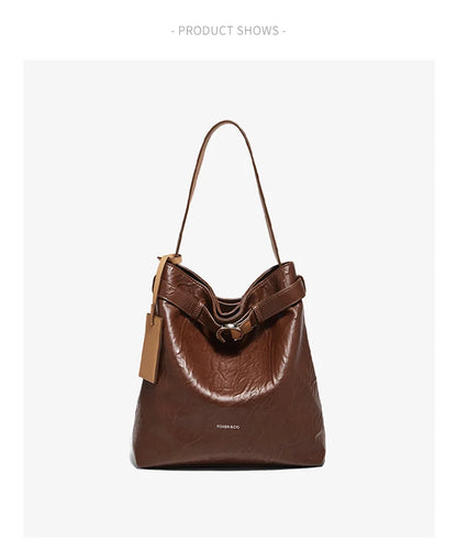 Damen Schultertasche Vintage Split-Leder mit großer Kapazität