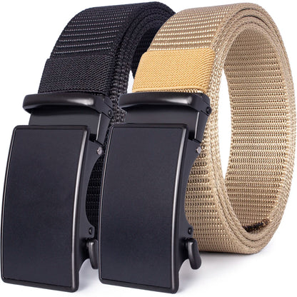 Herren Nylon Canvas-Gürtel Schnellverschluss Casual Army 3,6 cm