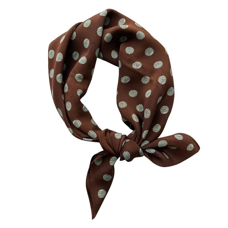 Damen Seidenschal gepunktet quadratisch Kopftuch Hijab Bandana Pashmina