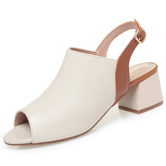 Damen Sandalen Fischmaul Echtes Leder Römisch