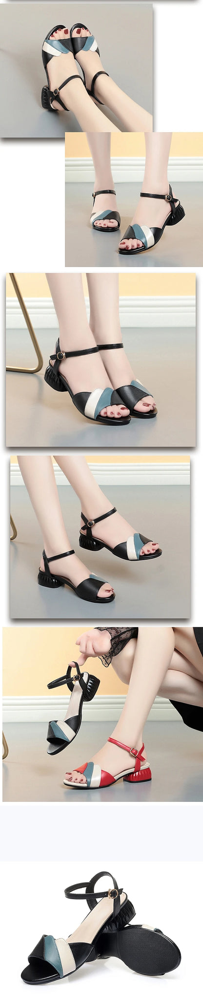 AIYUQI Sandalen Frauen Echtes Leder 2025, Sommer Neue Offene Zehen Frauen Sandalen Große Größe 41 42 43 Mode Mama Frauen sandalen