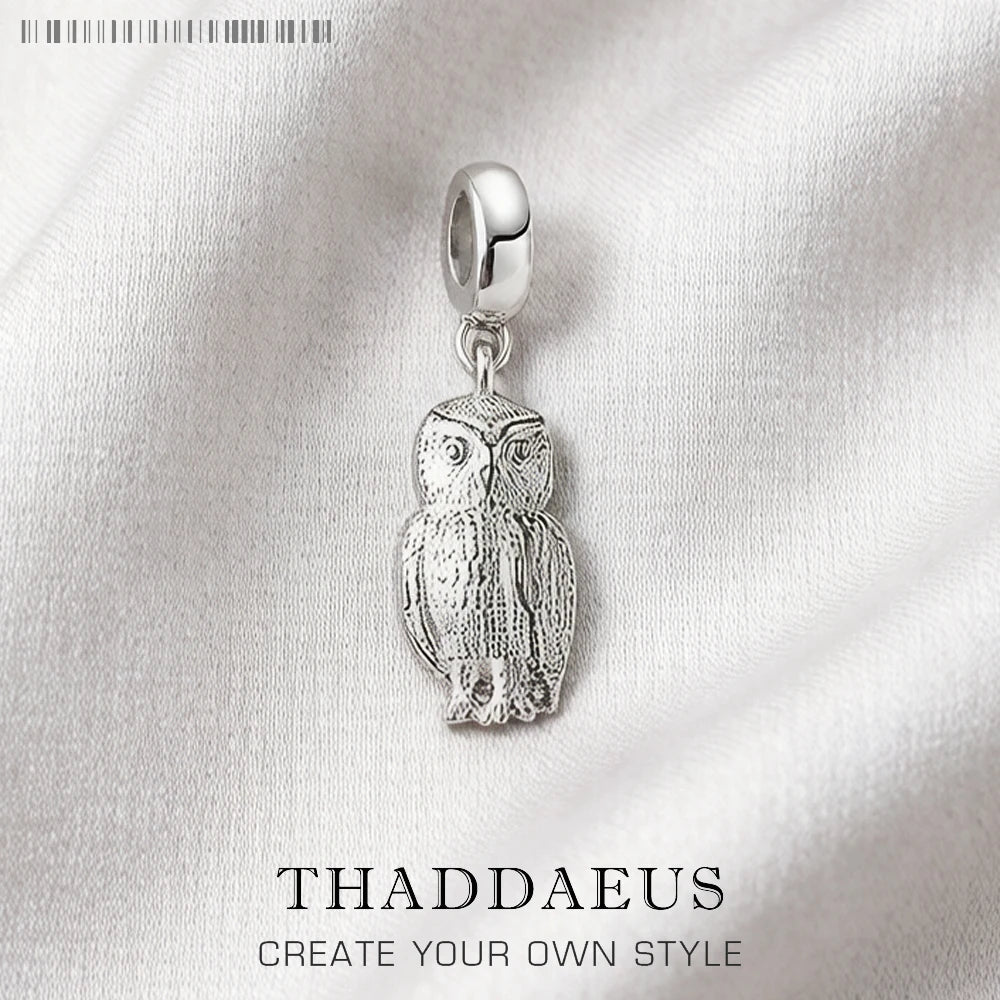 Damen-Charm-Anhänger Eule Weisheit niedlich Sommer aus Sterlingsilber