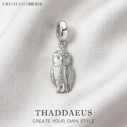 Damen-Charm-Anhänger Eule Weisheit niedlich Sommer aus Sterlingsilber