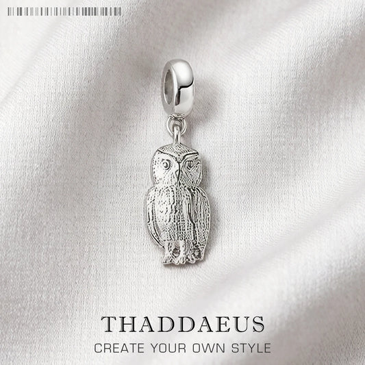 Damen-Charm-Anhänger Eule Weisheit niedlich Sommer aus Sterlingsilber
