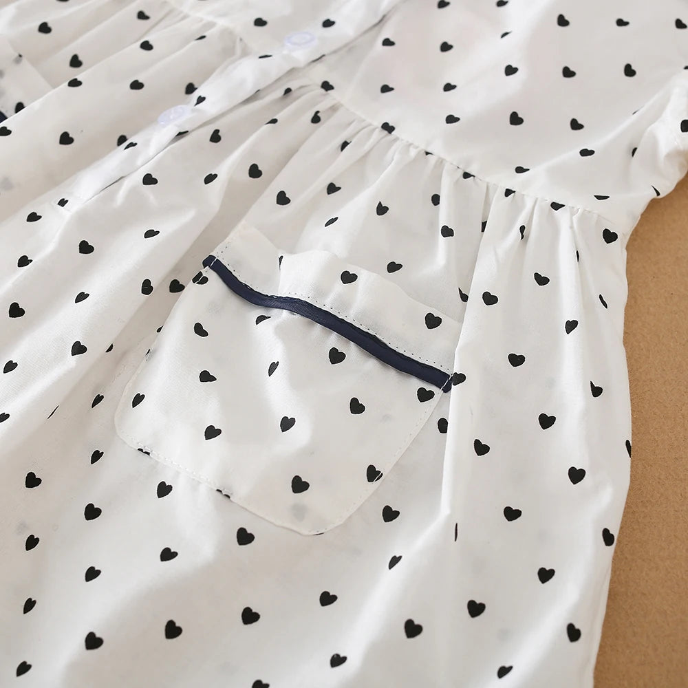 Girls Summer Dress with Polka Dot for 2-6 Years Kids Soft Breathable 100% Cotton Clothes Children Princess Dresses