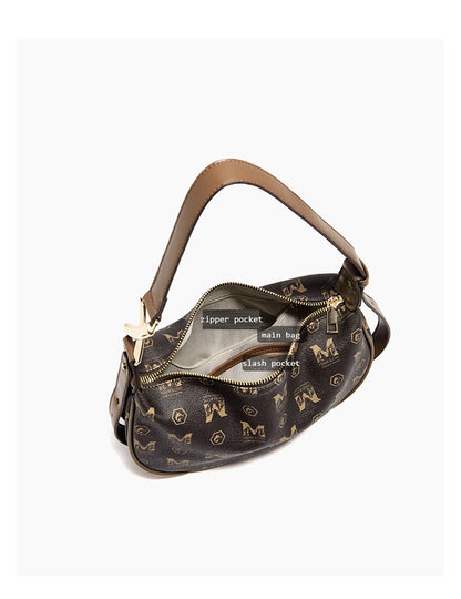 Damen Schultertasche aus PVC-Leder im Retro-Hobo-Stil mit großem Fassungsvermögen