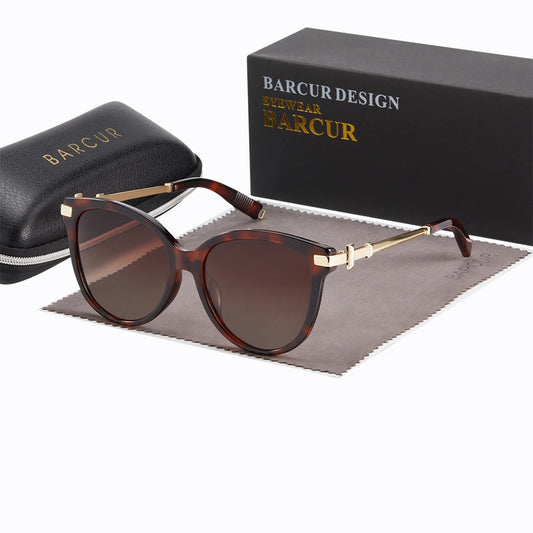 Damen-Sonnenbrille Katzenauge Edelstahl UV400 polarisiert Luxus Geschenk
