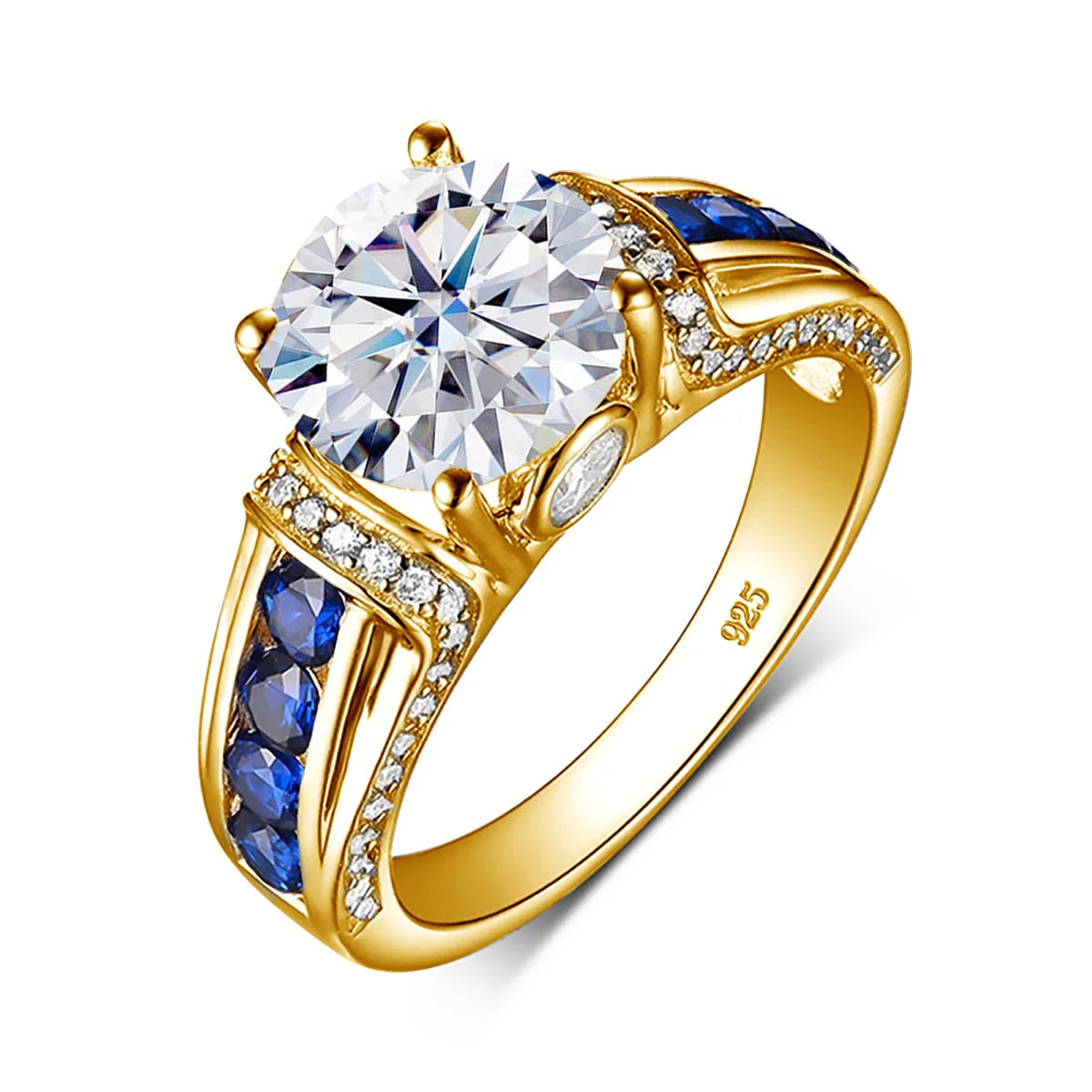 Damen-Ring aus Roségold mit Mystic Topas Regenbogen 8mm Rundschliff Verlobungsring Geschenk